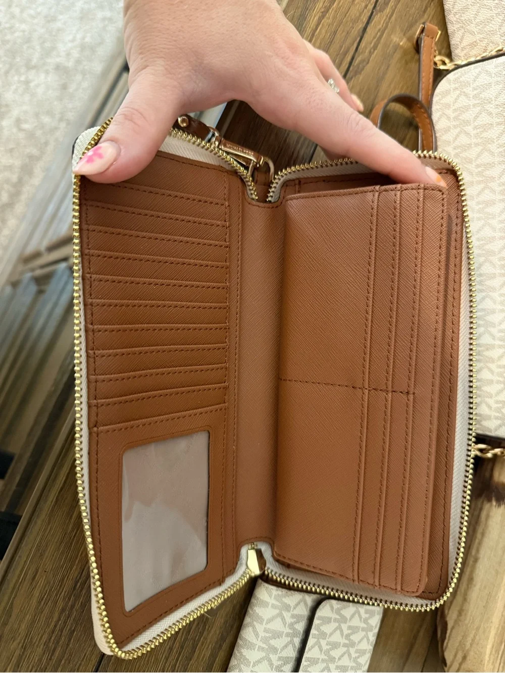 Michael Kors White & Brown Logo